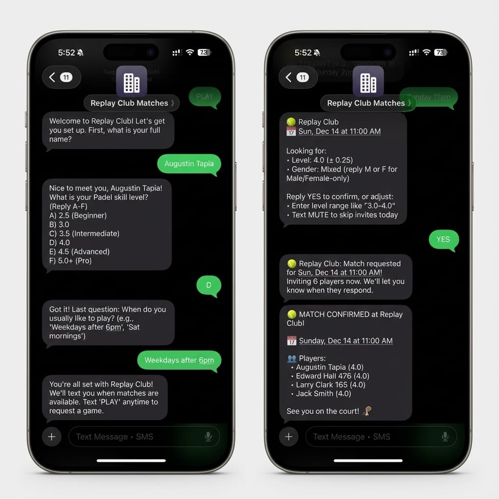 iPhone Showcase - Onboarding and Match Confirmation